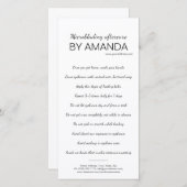 マイクロブレードのアフターシンプルケアのホワイトインストラクション サンキューカード (正面/裏面)