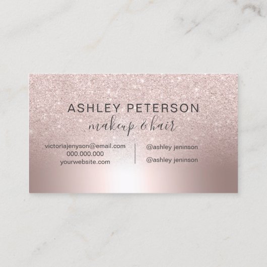 マイクロブレードバラ金ゴールドグラデーショングリッター金属箔 名刺 (裏面)