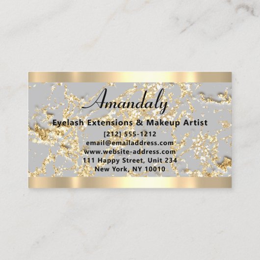 マイクロブレードメイクアップまつげ延長金ゴールドグレー 名刺 (裏面)