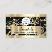 マイクロブレード化粧まつ毛エクステンション金ゴールドブラック 名刺 (正面)