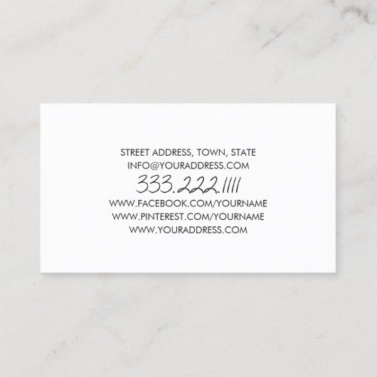 マイクロブレード眉のシンボルパーマネントメイクアップカード 名刺 (裏面)