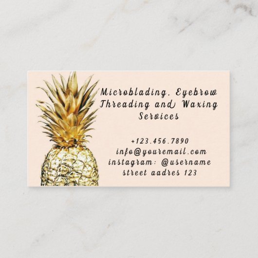 マイクロブレード、眉の糸通しとワックス掛けサービス 名刺 (裏面)