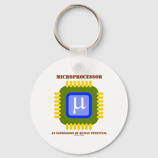 マイクロプロセッサと人間の電位の発現 キーホルダー (正面)