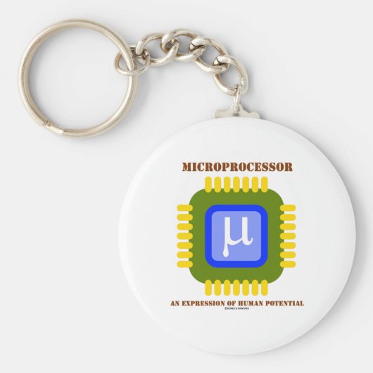 マイクロプロセッサと人間の電位の発現 キーホルダー (正面)
