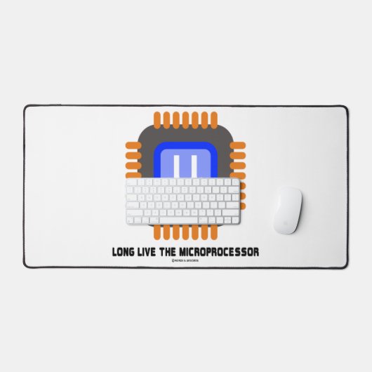 マイクロプロセッサのマイクロチップのユーモアを長生きする デスクマット (キーボード&マウス)
