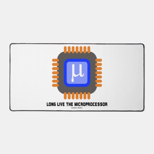 マイクロプロセッサのマイクロチップのユーモアを長生きする デスクマット (正面)