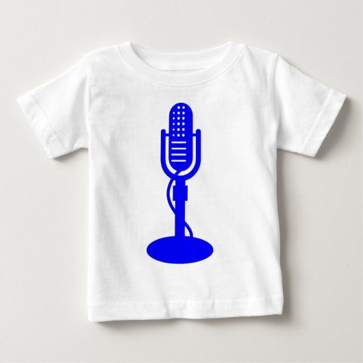 マイクロホン - 青 ベビーTシャツ (正面)