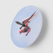 マイクロライト飛行機 ラウンド壁時計 (傾斜)
