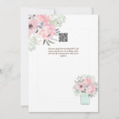 マイクロ庭園の結婚式テーマかわいらしフローラ夏 招待状 (裏面)
