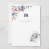マイクロ庭園の結婚式テーマかわいらしフローラ夏 招待状 (裏面)