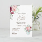マイクロ庭園の結婚式テーマかわいらしフローラ夏 招待状 (スタンド正面)