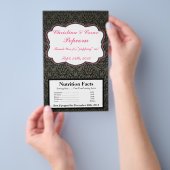 マイクロ波ポップコーンラッパストライプダマスク/ピンクカラス チラシ (ハンドル)