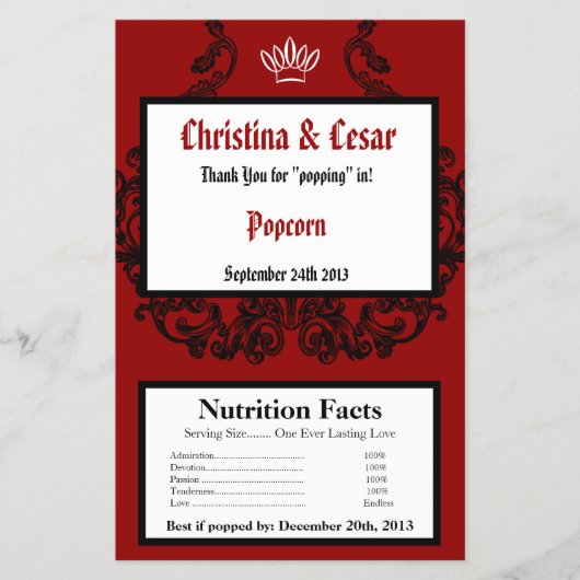 マイクロ波ポップコーンラッパークリムゾンレッド華美エンベル チラシ (正面)