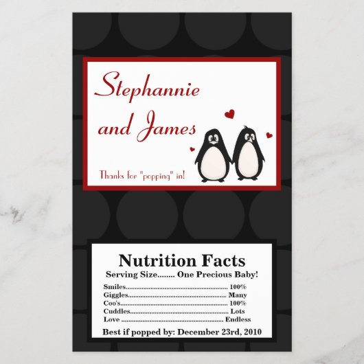 マイクロ波ポップコーンラッパーペンギン愛カップルのメイト チラシ (正面)