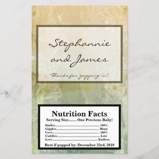 マイクロ波ポップコーンラッパーヴィンテージフローラアンティーク チラシ (正面)