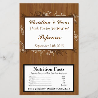 マイクロ波ポップコーンラッパー木製プランクフローラウェッド チラシ