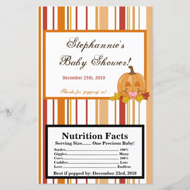 マイクロ波ポップコーンラッパー秋秋カボチャベビー (正面)