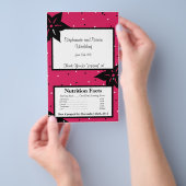 マイクロ波ポップコーンラッパー ピンクと黒の花 チラシ (ハンドル)