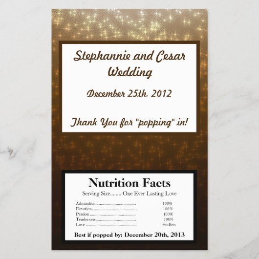 マイクロ波ポップコーンラッパ冬の茶色/星 チラシ (正面)