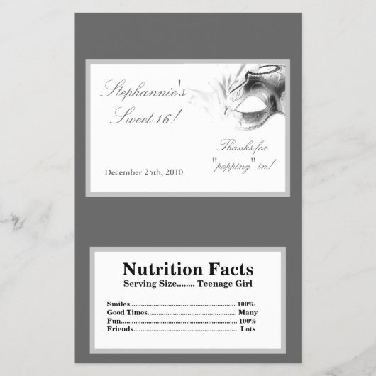 マイクロ波ポップコーンラッパ甘い16ホットホワイトシルブ チラシ (正面)