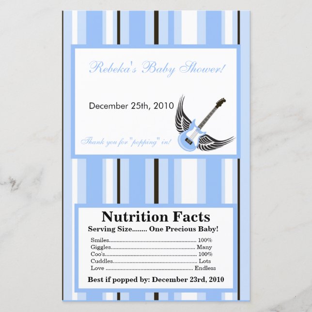 マイクロ波ポップコーンラッパ男の子ブルーパンクギター (正面)