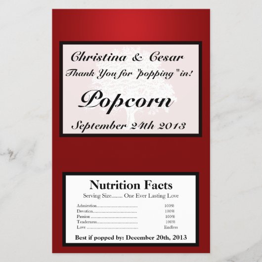 マイクロ波ポップコーンラッパ白い木赤黒Str チラシ (正面)