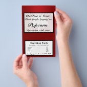 マイクロ波ポップコーンラッパ白い木赤黒Str チラシ (ハンドル)