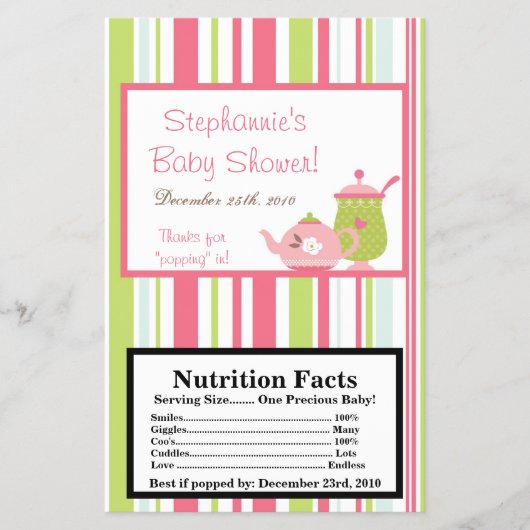 マイクロ波ポップコーンラッパ茶パーティーピンクパステル チラシ (正面)