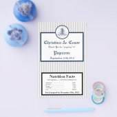 マイクロ波ポップコーンラッパ青いシーホースストライプのBE チラシ (シングル)