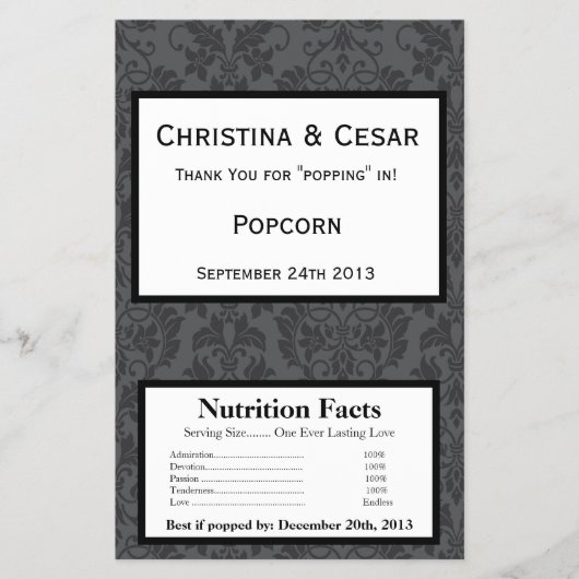 マイクロ波ポップコーンラッパ黒グレーフォーマルゴシック チラシ (正面)