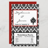 マイクロ波ポップコーンラッパ黒赤ダマスク (正面/裏面)