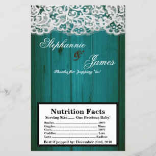 マイクロ波ポップコーン動揺してティール（緑がかった色）ウッドラック チラシ