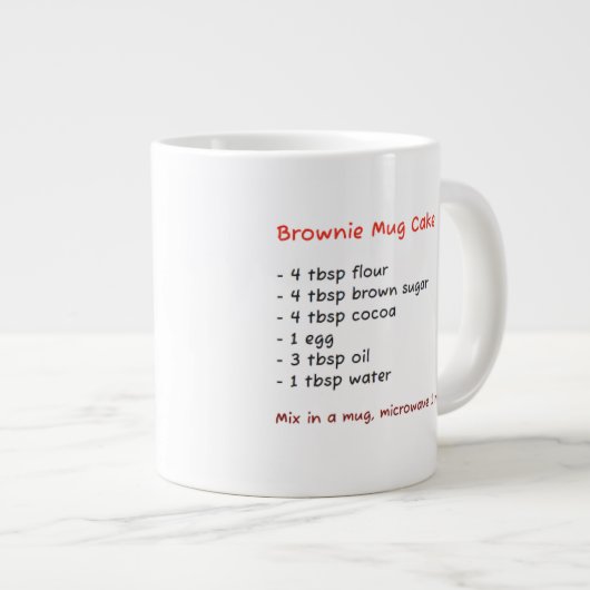 マイクロ波マグカップ(ケトブラウニーチョコレートケーキレシピ) ジャンボコーヒーマグカップ (正面右)