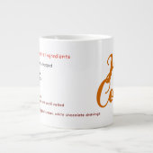 マイクロ波マグカップ(バニラホワイトホットチョコレートレシピ) ジャンボコーヒーマグカップ (正面)