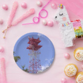 マイクロ波中継無線電信タワー ペーパープレート (パーティー)