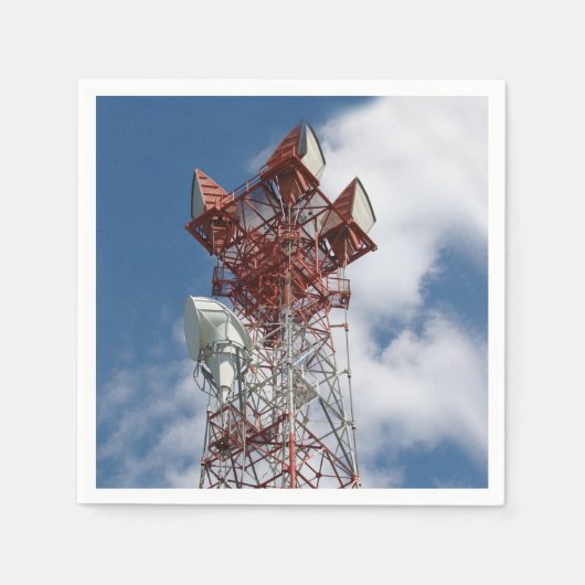 マイクロ波電気通信タワー スタンダードカクテルナプキン (正面)