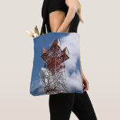 マイクロ波電気通信タワー トートバッグ (クローズアップ)
