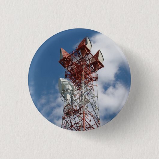 マイクロ波電気通信タワー 缶バッジ (正面)
