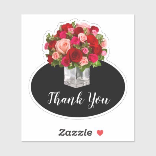 マイクロ結婚のバラありがとうステッカーラベル シール (シート)