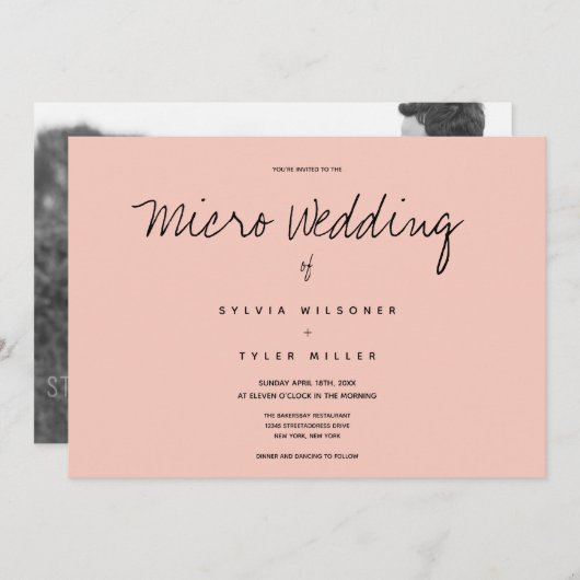 マイクロ結婚のフォトピンク黒の水平結婚色 (正面/裏面)