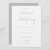 マイクロ結婚ズホワイトグレータイポグラフィミニマル (正面/裏面)