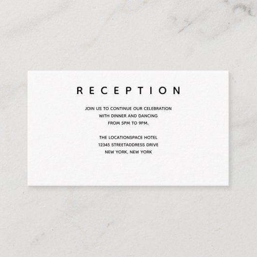 マイクロ結婚白黒スモール披露宴情報 エンクロージャーカード (正面)