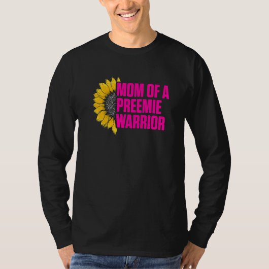 マイクロPreemie Nicu新しい母ひまわり早産Bir Tシャツ (正面)
