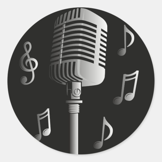 マイクヴィンテージアナログ音楽録音音声 ラウンドシール (正面)