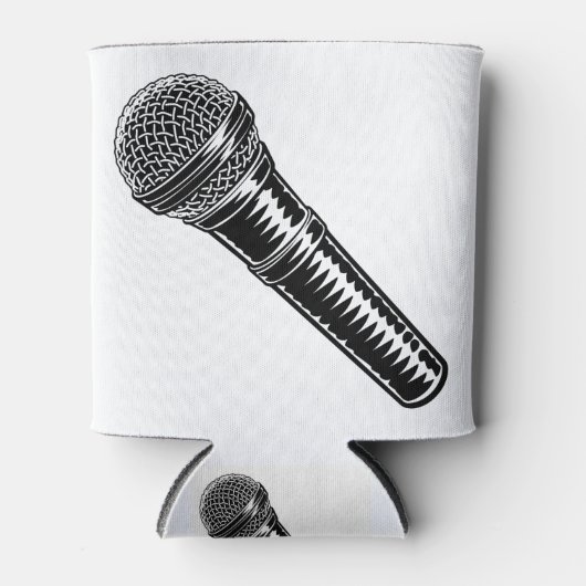 マイクヴィンテージ木版刻印スタイル 缶クーラー (正面)