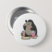 マイク付きモグラ 缶バッジ (正面&裏面)