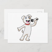 マイク付き歌手としての犬 ポストカード (正面/裏面)