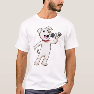 マイク付き歌手としての犬 Tシャツ