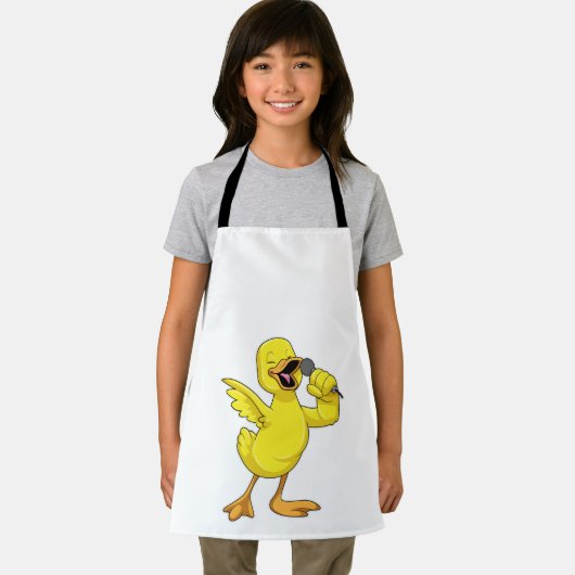 マイク付き歌手としてアヒル エプロン (インサイチュ)