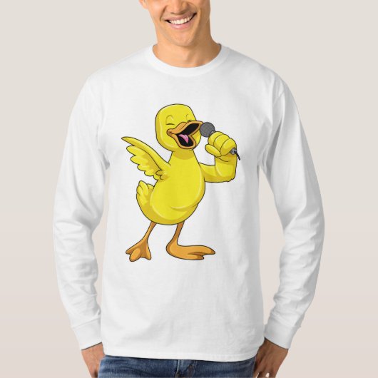 マイク付き歌手としてアヒル Tシャツ (正面)